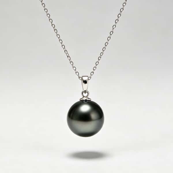 Dark Tahitian-Style Pearl Solitaire Necklace