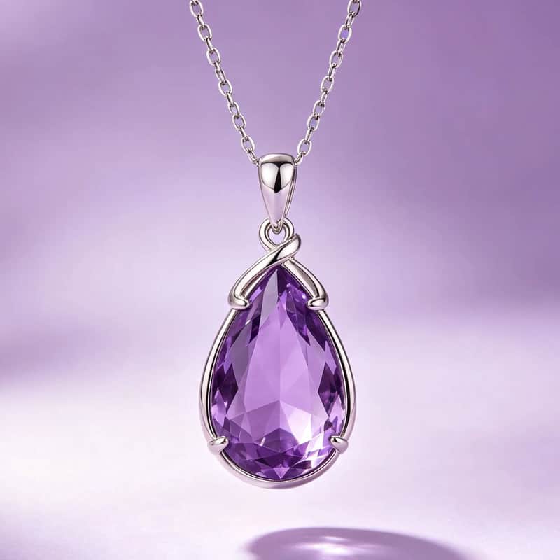 Royal Purple Amethyst Teardrop Necklace